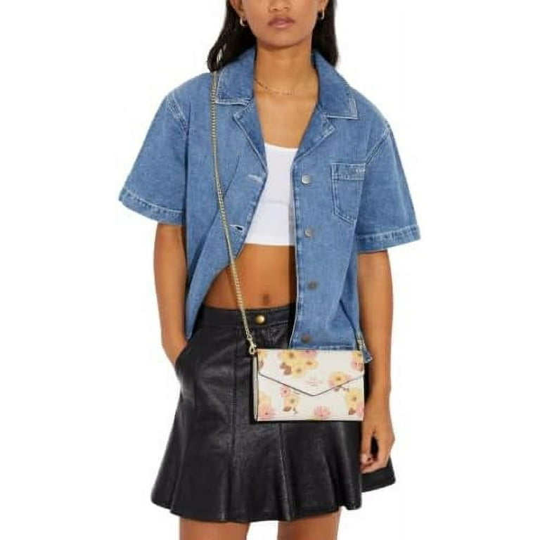 Coach Envelope Clutch Crossbody, Floral Cluster Print, Chalk Multi