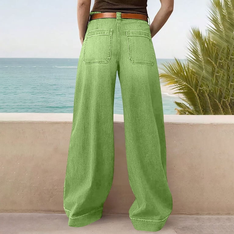 パンツ interstate 90s baggy denim greeny Xdegoge Denim Pants for Women Wide Leg Loose Fit Baggy Jeans High