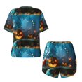 thumbnail image 2 of Sigee Spooky Halloween for Sleepwear Casual Pjs with Pockets Women's Pajamas Sets Shorts 2 Piece Short Sleeve Lounge Sets Large, 2 of 9