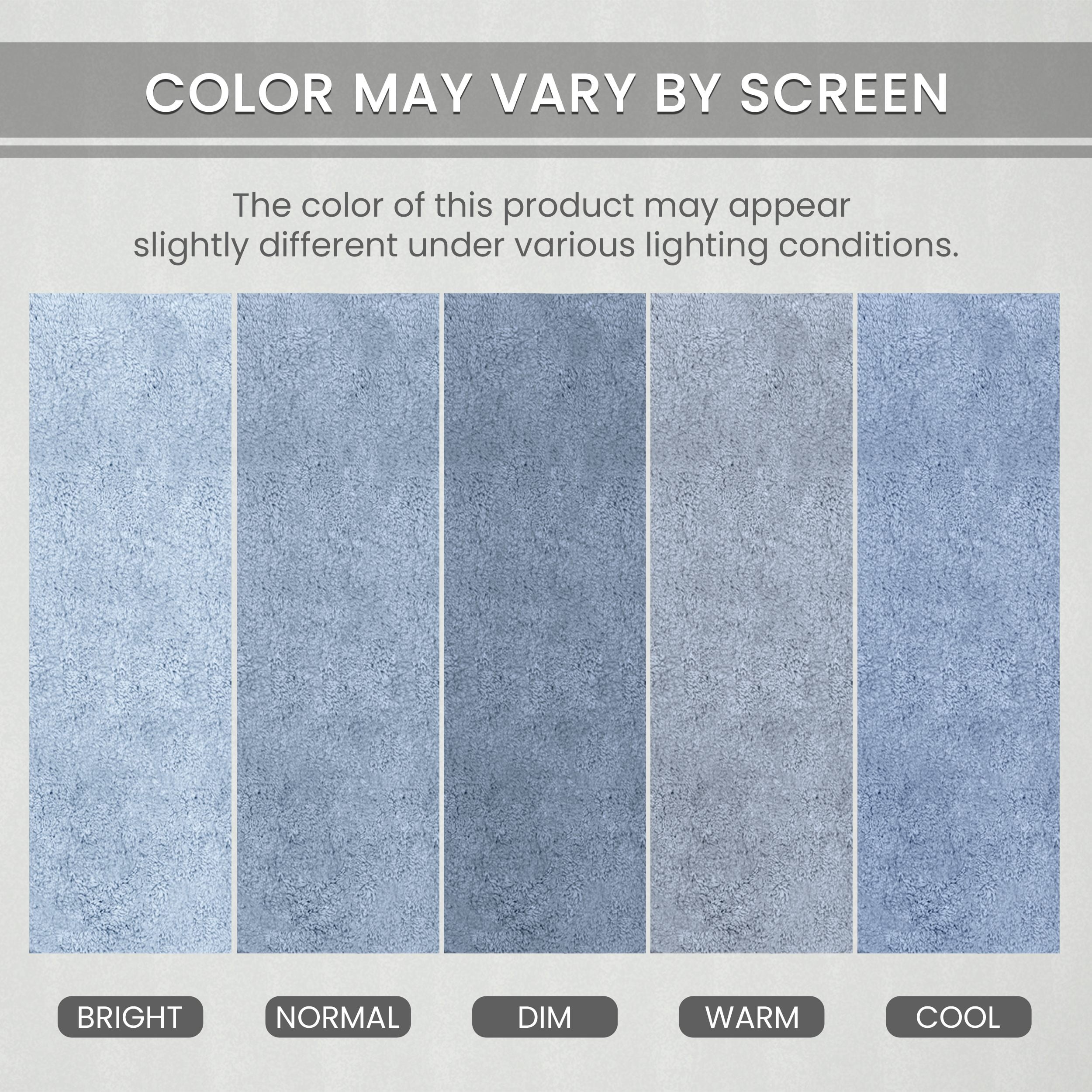 Home Weavers Inc Waterford Collection 100% Cotton Non-Slip Bathroom Rug Set, Machine Washable Bath Rug, 5 Piece Bath Mat Set with Tank Lid Cover Blue