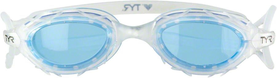 TYR Nest Pro Goggle: Clear Frame/Blue Lens