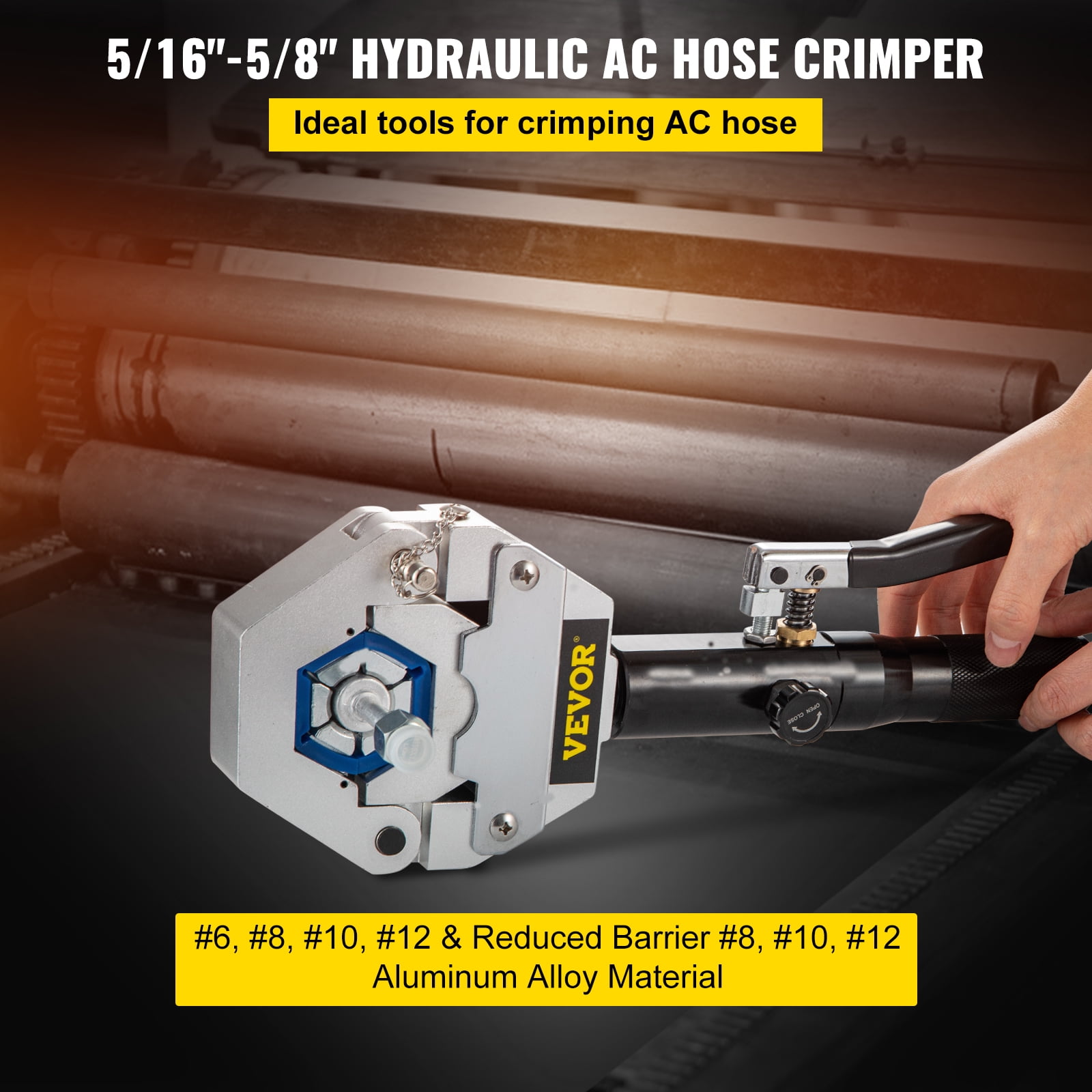 VEVOR 71500 Hydraulic Hose Ferrule Crimper 5/16"-5/8" A/C Hose Crimping Tools 