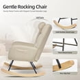 thumbnail image 4 of Nursery Rocking Chair,Teddy Upholstered Glider Rocker Rocking Accent Chair Padded Seat with High Backrest Armchair for Living Room,Beige, 4 of 6