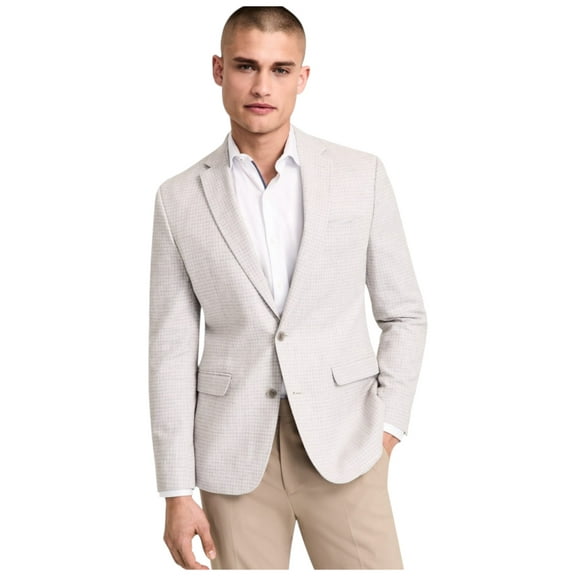 Bar Iii Mens Slim fit Sport Coat Blazer 40 S White Plaid