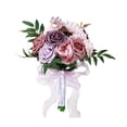 thumbnail image 2 of Ramo de novia Flores de boda Centros de mesa Elegantes flores artificiales para rosa violeta, 2 of 9
