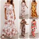 thumbnail image 4 of Vestido bohemio de mujer con volantes y hombros descubiertos, estampado de leopardo floral, cinturón Abanopi Amarillo/Medio, 4 of 7