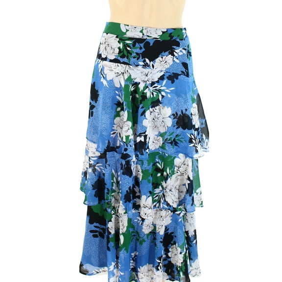 Womens Maxi Skirt Plus Ruffle Floral Sprinkle Paint 16W