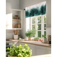 thumbnail image 6 of Watercolor Trees Forest Window Valance Curtain Ombre Green Rod Pocket Short Curtain for Living Room, Bedroom & Kitchen Window Decor 42x12in, 6 of 8