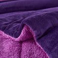 thumbnail image 5 of Jin Mai Lan Solid Purple Sherpa Fluffy Reversible Washable Bed Blankets, Full Queen, Purple, 3-Pieces, 5 of 5