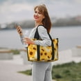 thumbnail image 5 of Travel Duffle Bag Vintage Marble Pattern Sunflower Travel Tote Bags Carry on Luggage Waterproof Weekender Bags with Top Handle Adjustable Shoulde Strap for Travel Gym, 5 of 5