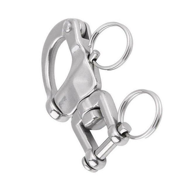 Sidaley Grillete de liberación rápida de acero inoxidable 316 con gancho forjado de anillo redondo, grilletes de engranajes de ojo giratorio Vehículos, repuestos y accesorios Mis