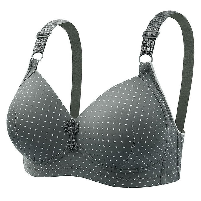WZXFASHION High Support Bras For Women Adjustable Strap Full Coverage Up Bras Comfortable No Underwire Wireless Bras Bra Grey XL