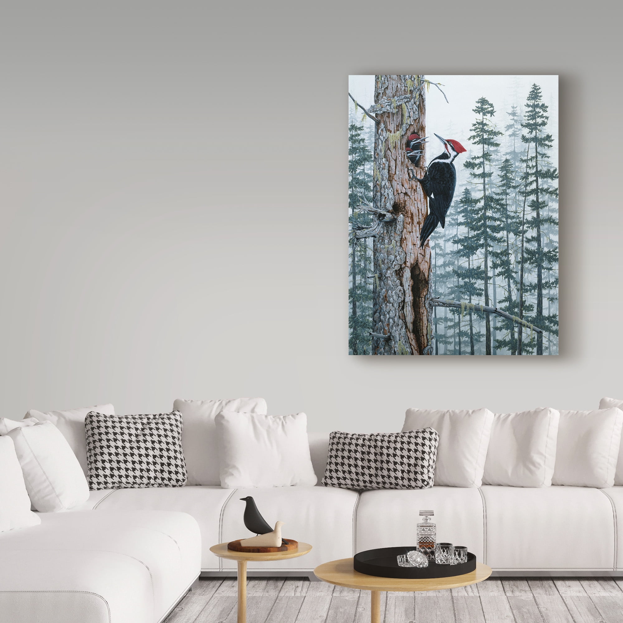 Trademark Fine Art 'Piliated Woodpeckers' Canvas Art by Jeff Tift