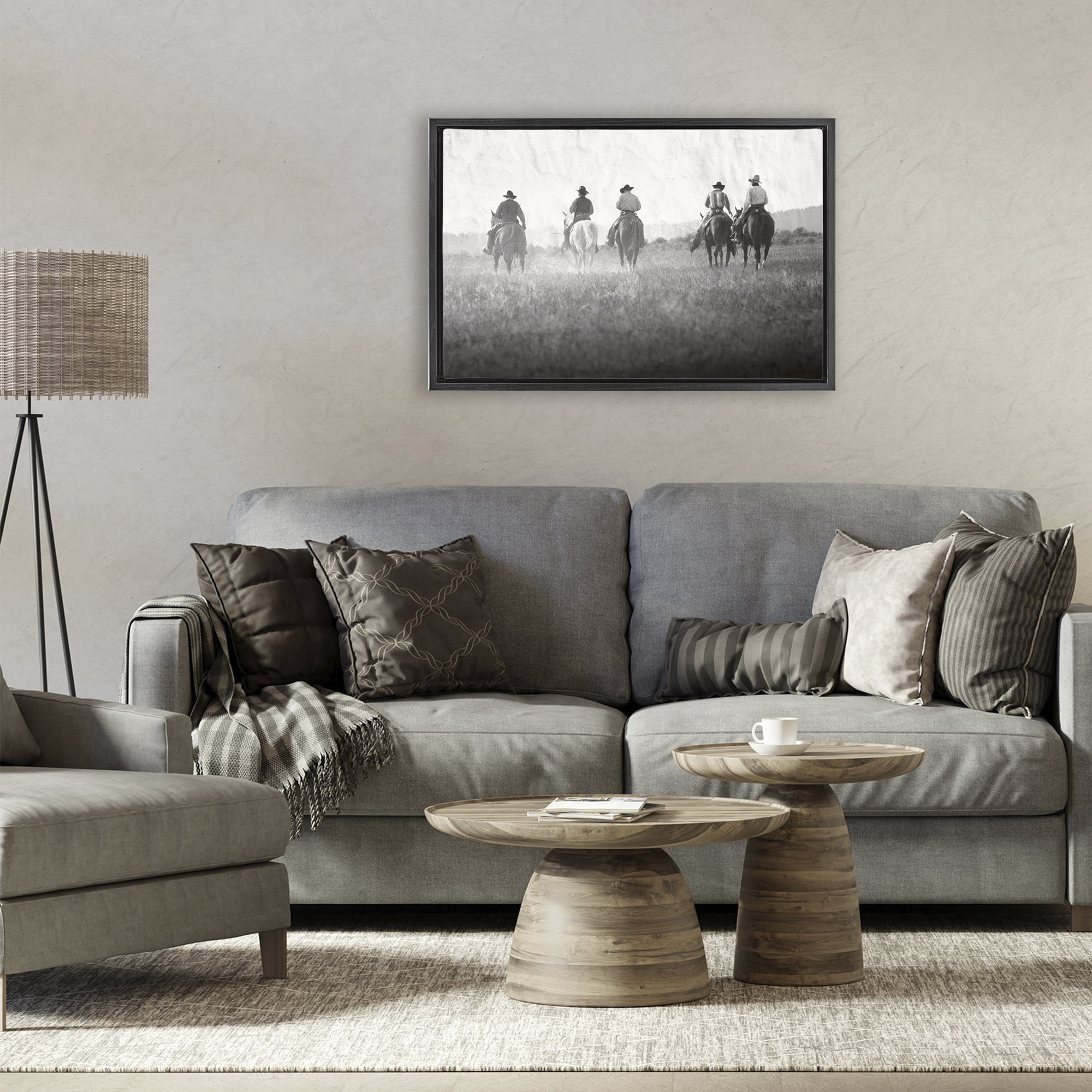 Stupell Industries Riding Toward The Horizon Black Framed Floater Canvas Wall Art, design by Superstock