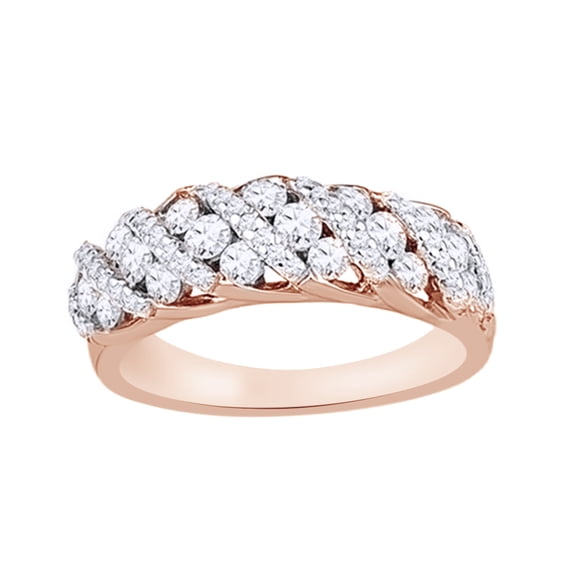 AFFY White Natural Diamond Anniversary Ring In 10k Rose Gold (1 Cttw)