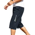 thumbnail image 5 of Xdegoge Mens Workout Capri Shorts Below Knee Length Elastic Waist Drawstring with Zipper Pockets Quick Dry Lightweight Athletic Running Gym Training Activewear, 5 of 7