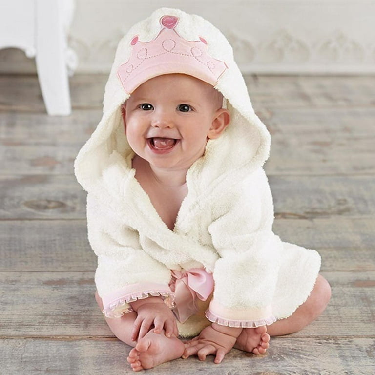 Baby Girl Bathrobe Printing Hooded Towel Pajamas