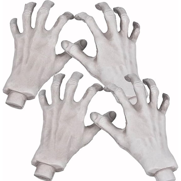 Halloween Witch Skeleton Hands - 1 Pair Realistic Plastic Scary Skeleton Hand for Halloween Decoration