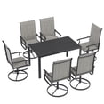 thumbnail image 6 of ELPOSUN 7 Piece Outdoor Patio Dining Set Swivel High Back Textilene Chairs and Rectangle Table Furniture Set,Light Gray, 6 of 7