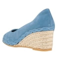 thumbnail image 4 of FSJ Women Charming Braided Espadrille Wedge Mid Heel Pumps Round Closed Toe Slip On Casual Office Party Formal Shoes Size 8 Blue, 4 of 4