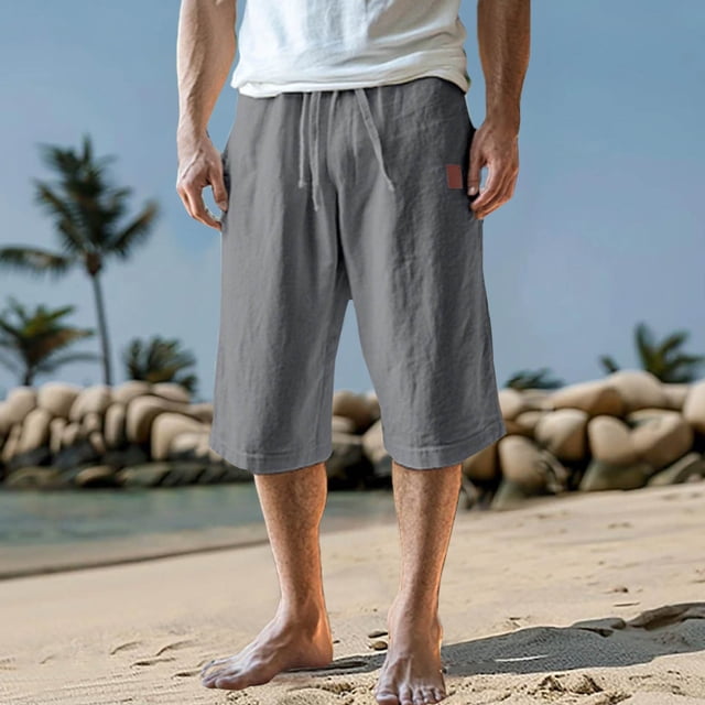 pstuiky Pantalones cortos para hombre, Pantalones cortos deportivos informales de moda para hombre con bolsillos y cintura con cordones para fitness y deporte.