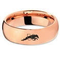 thumbnail image 2 of Tungsten Dog Hurdling Jumping Through Obstacles Band Ring 7mm Men Women Comfort Fit 18k Rose Gold Dome Polished, 2 of 4