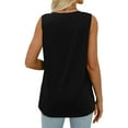 thumbnail image 5 of MESSUEN Sleeveless Tops Women Tank Tops Loose Fit V-neck Raglan Pleated Tank Tops for Women 2024 Loose Fit V Neck Tops Flowy Basic Tees for Women Sleeveless Tshirts for Women Black L, 5 of 5