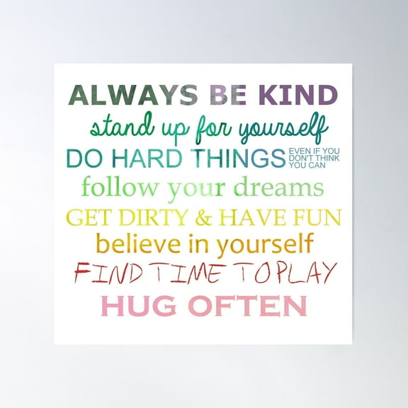 Always Be Kind Poster Wall Art, Modern Wall Decor For Living Room Bedroom, 30x30 UNFRAMED