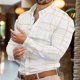 thumbnail image 1 of Camisa formal para hombre, camisa con botones, manga larga, solapa a cuadros, primavera, otoño, ropa de oficina, carrera, fiesta, bolsillo delantero, 1 of 6