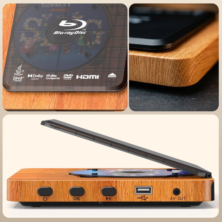 NUTROMO Retro Blu-ray Player, 1080P Full HD, Dolby Digital, USB