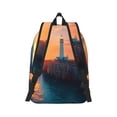 thumbnail image 2 of Yiaed Lighthouse At Sunset Coast Print Backpack, Premium Laptop Backpack, Travel Backpack for Women, Lightweight Backpacks, Comfortable Back Pack-Medium, 2 of 7