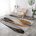 thumbnail image 3 of Gray and Brown Abstract Pattern Area Rug Retro Distressed Print Bedroom Rug Low Pile Washable Kitchen Rugs fot Living Room Patio Indoor Outdoor Soft Low Pile Carpet 3x5ft, 3 of 6