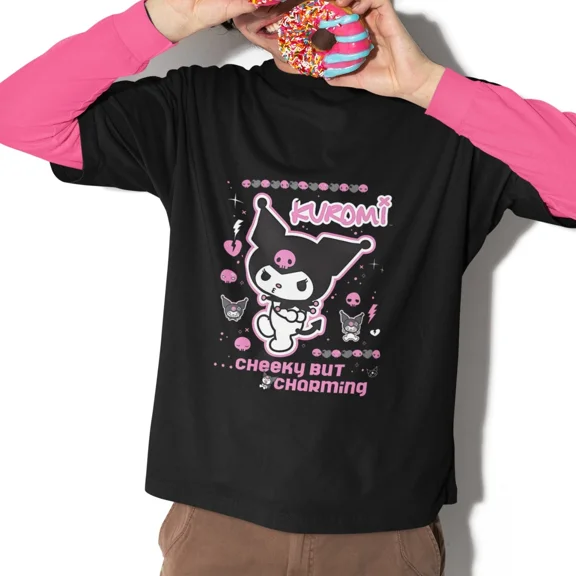 Reprint Rare Kuromi Cheeky But Charming Cute Anime Graphic T Shirt Black Tee Unisex Gift