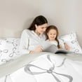 thumbnail image 4 of jejeloiu Cartoon Bow Tie 7-Piece Bedding Comforter Set,Kawaii Bowknot Print King Bedding Sets,Gray Lovely Bowtie Bed Sheets For Girls Kids,Microfiber Bedroom Decor Reversible, 4 of 8