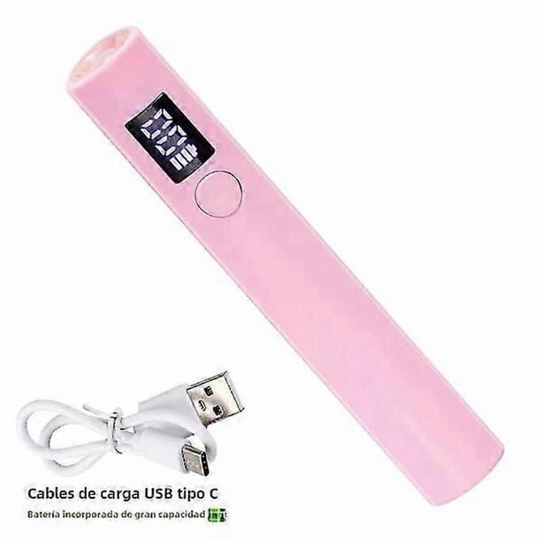 LIMEGIRL Portable UV LED Nail Lamp Mini with LED Display Rechargeable Manicure Dryer for Nail Powder Rosado
