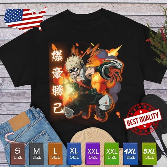 Reprint Rare Bakugo TShirt My Hero Academia Anime Clothing Manga Cosplay Boku no Hero Reprint