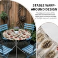 thumbnail image 2 of Red Brown Grey Christmas Round Tablecloth for 55-60 Inch Tables, Fitted Table Cover with Elastic Edge, Xmas Pine Cones Rustic Waterproof Outdoor Table Cloth Protector for Patio Garden Dinner Picnic, 2 of 9