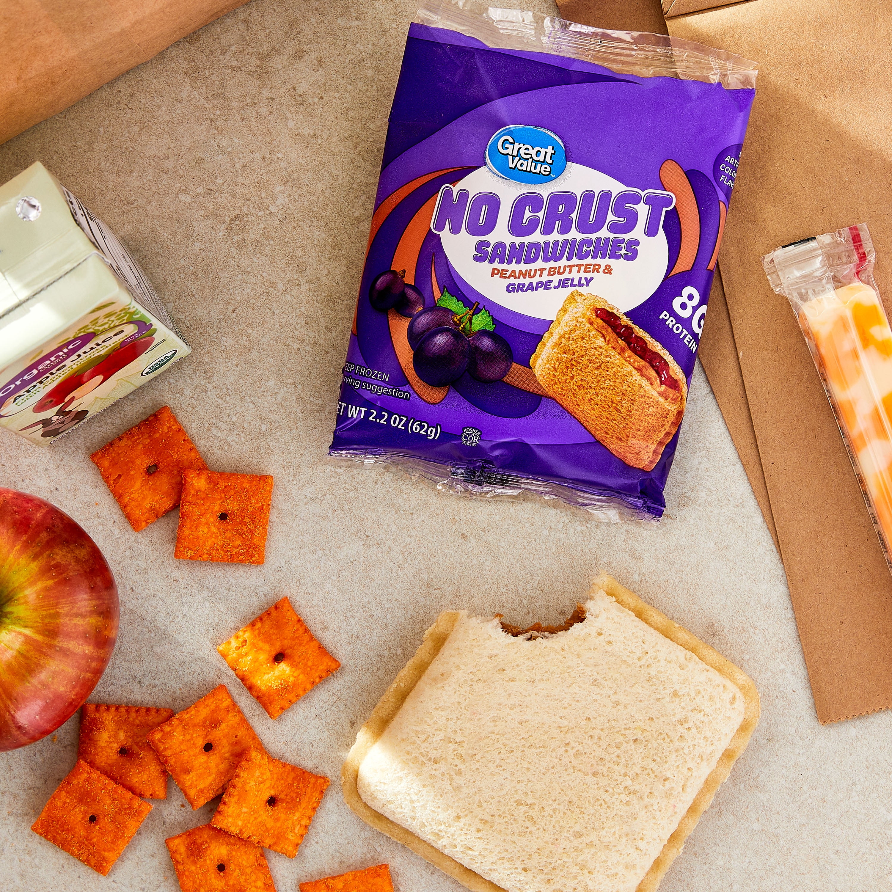Great Value Peanut Butter & Grape Jelly Sandwiches, 10 Count, 2.2 oz