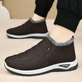 thumbnail image 3 of Snow Boots for Men Seniors Dad Waterproof Lightweight Thermal Fleece Lined Anti Skid Winter Work Walking Ankle Booties Coffee Size 9, 3 of 7
