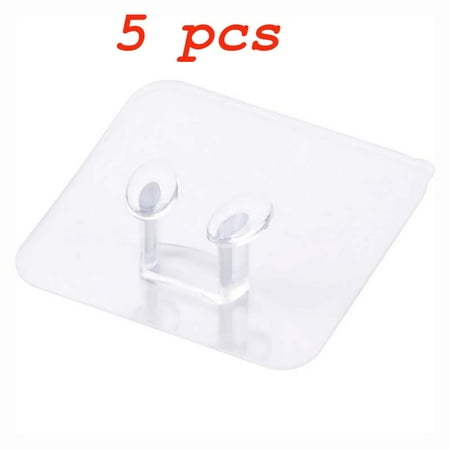 

[Big Clear!]Crystal Wall Hooks 13lb(Max) Transparent Reusable Seamless Hooks Waterproof and Oilproof Bathroom Kitchen Heavy Duty Self Adhesive Hooks (1/5/8 Pack)