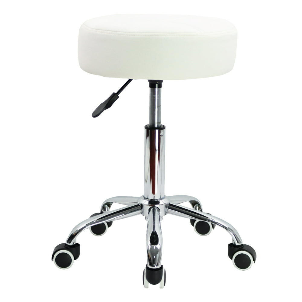 KKTONER Round Rolling Stool Chair PU Leather Height Adjustable Shop