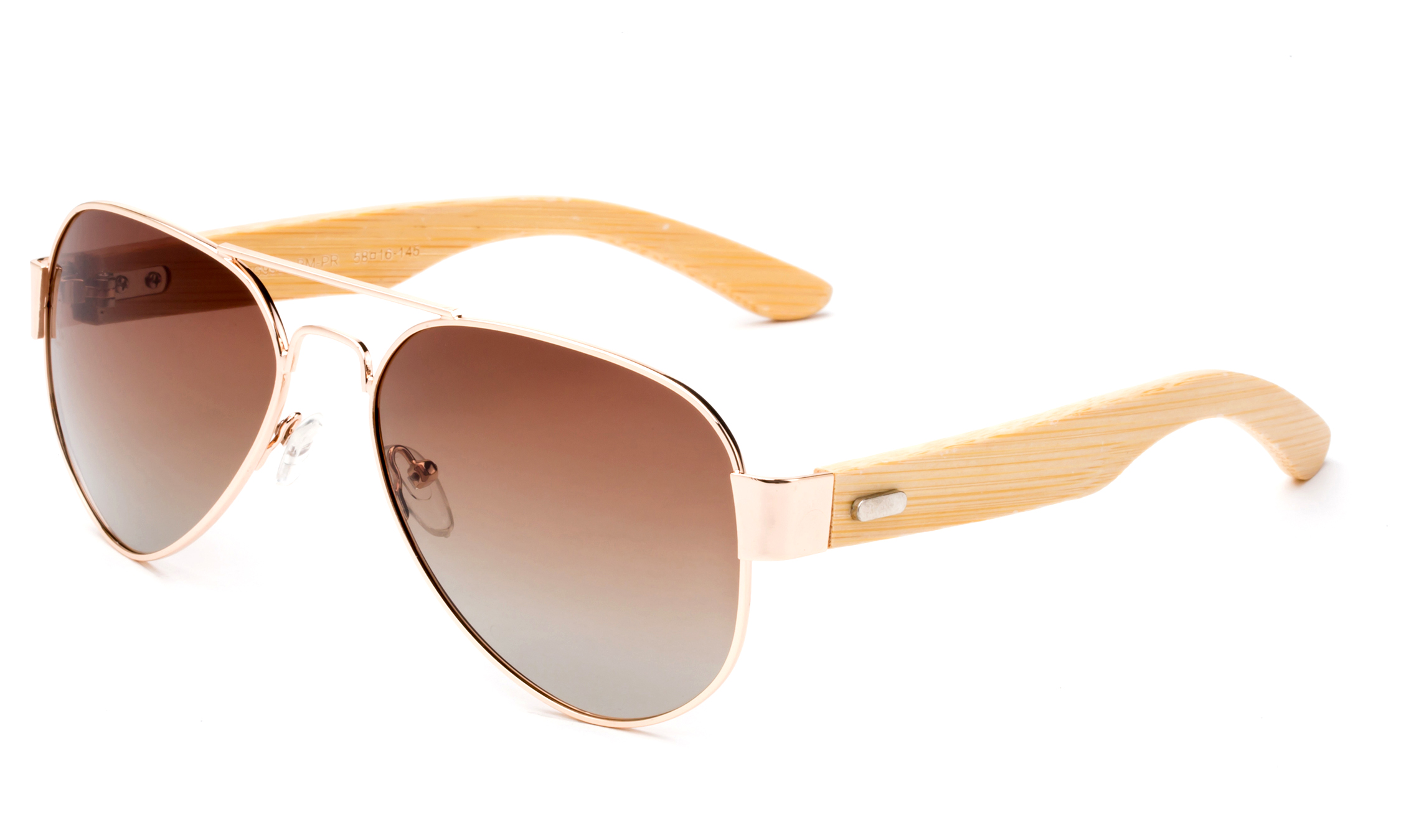High Qaulity Polarized Sunglasses with Real Bamboo Arm Aviator Sunglasses Bamboo Sunglasses for Men & Women - image 2 of 2
