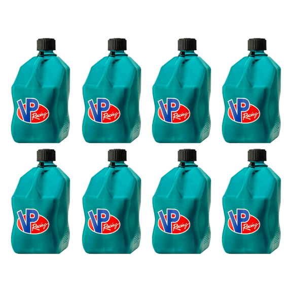 VP Racing 3622-CA, 5.5-Gallon Motorsport Racing Jug with Contoured Handle, Multipurpose Cap and Rubber Gaskets, Caribbean (8 Pack)