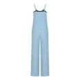 thumbnail image 4 of Njoeus White Two Piece Outfits for Women, Pajama Sets for Women Soft Women's Fashion 2 Piece Cotton Linen Lounge Outfits Sleepwear Sleeveless Spaghetti Strap Tank Top Pants Set Cute Pajama Sets for Wo, 4 of 7