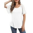 thumbnail image 5 of VERABENDI Women's Tops Plus Size Summer Raglan Bell Short Sleeve Crew Neck Lady Casual Blouses, S-3XL, 5 of 8