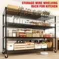thumbnail image 2 of Garvee 4 Tier Metal Storage Shelving Unit with Wheels, Adjustable Rack Shelf, 59" x 23.9" x 73.8", Black, 2 of 9