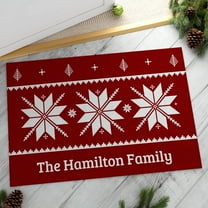Holiday Snowflakes Personalized Doormat