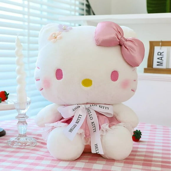 New Flower Kt Cat Plush Toy Sanrio Hello Kitty Plushies Stuff Doll Throw Pillow Giant Stuffed Cuddly Toy Gift