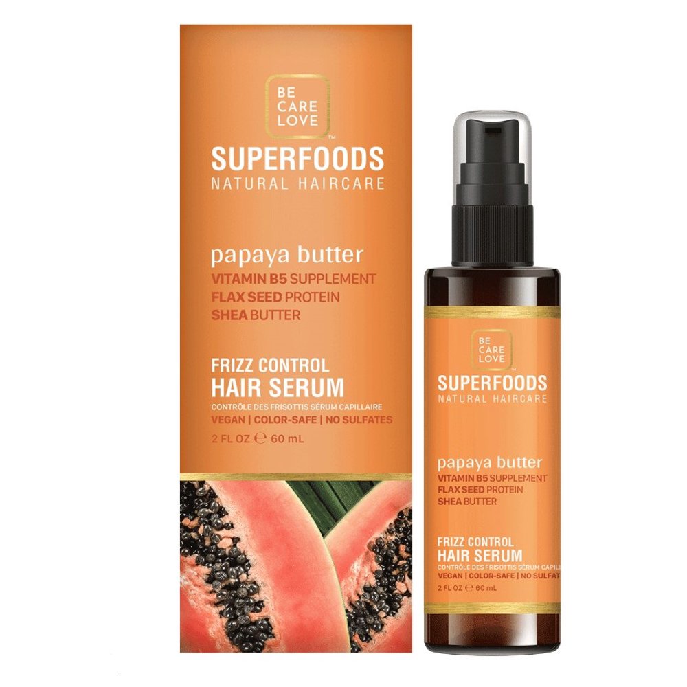 Be.Care.Love SuperFoods Papaya Frizz Control LeaveIn Hair Serum 2 oz