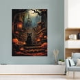 thumbnail image 6 of Vintage Halloween Black Cat and Pumpkin Canvas Wall Art Painting, Retro Horror Creepy Dark Poster,Gothic Artwork Picture Print Decor,Spooky Ghost Wall Decor for Bar Living Room Bedroom Party Framed ﻿, 6 of 8